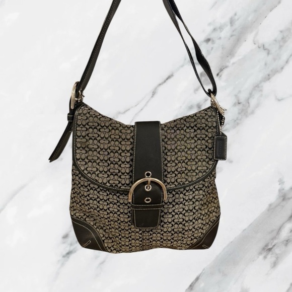 COACH Vintage Soho Signature Jacquard Buckle Shoulder Bag Y2K - Picture 1 of 16